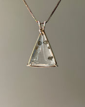 Load image into Gallery viewer, Magical Pyrite in Quartz triangle necklace