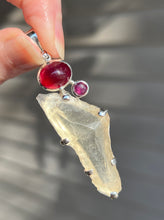 Load image into Gallery viewer, Ruby &amp; Libyan Desert Tektite pendant