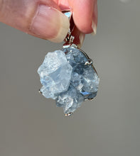 Load image into Gallery viewer, Gemmy, Ethereal Blue Celestite druzy cluster pendant