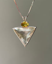 Load image into Gallery viewer, Shimmering Rutile Quartz Angelic Star necklace with Brilliant Sphene