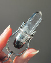 Load image into Gallery viewer, Etched Clear Quartz Crystal pendant with Elite Shungite