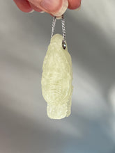 Load image into Gallery viewer, 109.4 carat 360 carved Libyan Desert Glass Dragon Head pendant