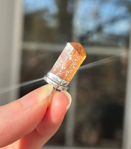 Imperial Topaz crystal pendant with rainbows galore