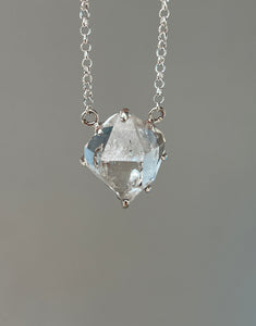 Herkimer Diamond Crystal necklace with Record Keepers and Inner Child crystals on 24 inch chain