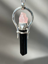 Load image into Gallery viewer, Morganite &amp; Black Tourmaline pendant