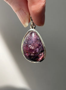 One of a kind - RARE XL Gem Grade Siberite aka Purple Tourmaline pendant