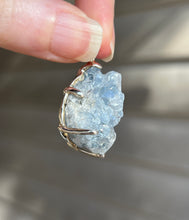 Load image into Gallery viewer, Gemmy, Ethereal Blue Celestite druzy cluster pendant