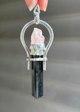 Load image into Gallery viewer, Morganite &amp; Black Tourmaline pendant