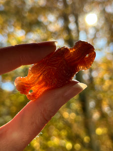 Double Headed Dragon in Carved Sunstone