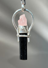 Load image into Gallery viewer, Morganite &amp; Black Tourmaline pendant