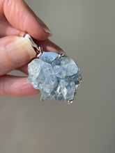 Load image into Gallery viewer, Gemmy, Ethereal Blue Celestite druzy cluster pendant