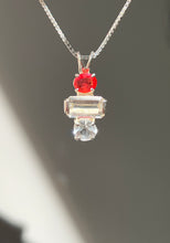 Load image into Gallery viewer, One of a kind - Fancy Sapphire, Amblygonite &amp; Herkimer Diamond trilogy necklace