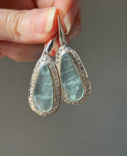 Load image into Gallery viewer, Faceted Aquamarine and White Topaz drop earrings