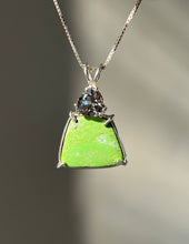 Load image into Gallery viewer, Gaspeite Freeform necklace with RARE Silver Tourmaline