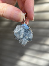 Load image into Gallery viewer, Gemmy, Ethereal Blue Celestite druzy cluster pendant