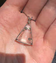 Load image into Gallery viewer, Magical Pyrite in Quartz triangle necklace