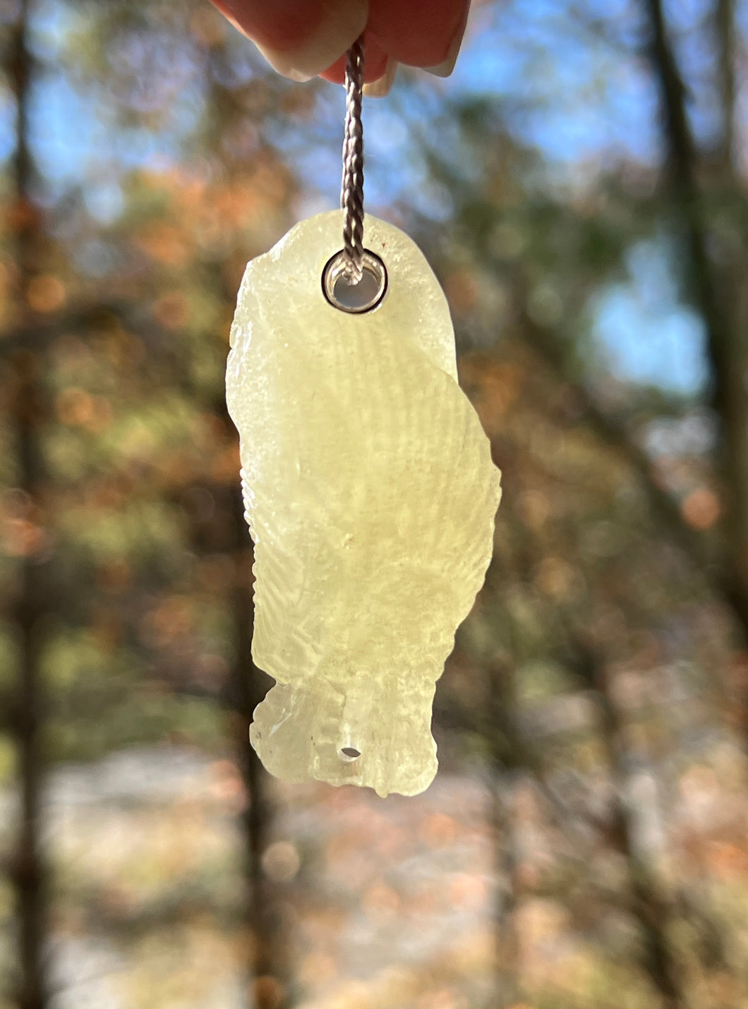 109.4 carat 360 carved Libyan Desert Glass Dragon Head pendant