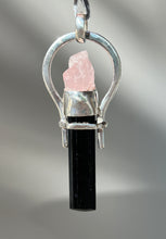 Load image into Gallery viewer, Morganite &amp; Black Tourmaline pendant