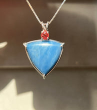 Load image into Gallery viewer, Natural Blue Jade with rare Orange Spinel necklace