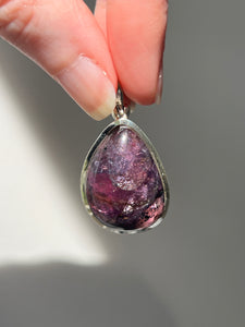 One of a kind - RARE XL Gem Grade Siberite aka Purple Tourmaline pendant