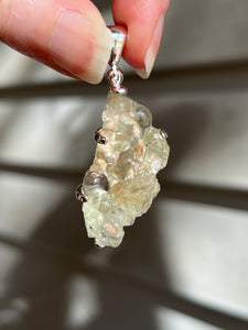 Fluorescent Hyalite Opal pendant