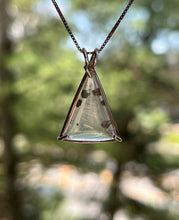 Load image into Gallery viewer, Magical Pyrite in Quartz triangle necklace