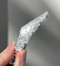 Load image into Gallery viewer, Luminous Arkansas Quartz with bridge formation and Blue Topaz pendant