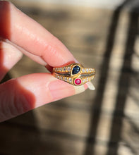 Load image into Gallery viewer, Solid 18k yellow gold natural earth mined Diamond, Ruby &amp; Sapphire piece