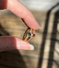 Load image into Gallery viewer, Solid 18k yellow gold natural earth mined Diamond, Ruby &amp; Sapphire piece