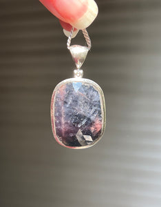 Collectors Drop - Faceted Ruby Sapphire pendant