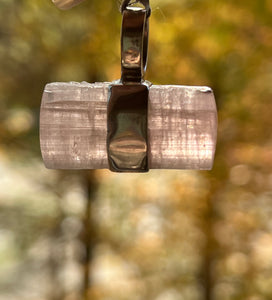 Naturally Double Terminated Pink Tourmaline crystal pendant