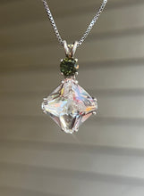 Load image into Gallery viewer, Danburite Magician Stone necklace with RARE Inner Child and Moldavite Crown