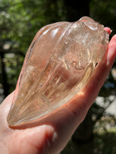 Load image into Gallery viewer, “Prismatic Traveller” Star Being carved skull in mystical Smoky Quartz