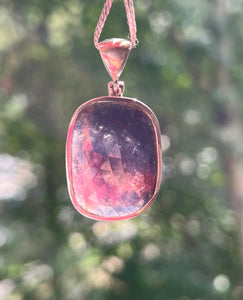 Collectors Drop - Faceted Ruby Sapphire pendant