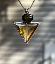 Load image into Gallery viewer, One of a kind Natural Citrine Angelic Star necklace with Green Tourmaline