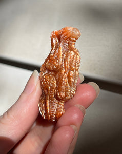 Double Headed Dragon in Carved Sunstone