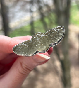 Spring Collectors Drop - Libyan Desert Tektite Carved Winged Scarab Ring - Size 7 (slightly adjustable)
