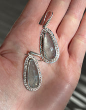 Load image into Gallery viewer, Faceted Aquamarine and White Topaz drop earrings