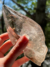 Load image into Gallery viewer, “Prismatic Traveller” Star Being carved skull in mystical Smoky Quartz