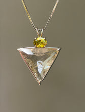 Load image into Gallery viewer, Shimmering Rutile Quartz Angelic Star necklace with Brilliant Sphene