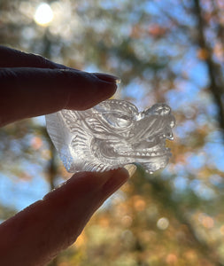 Double sided carved Danburite Dragon point - Collectors piece - One of a Kind