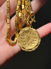 Load image into Gallery viewer, 23k solid yellow gold 22 inch Thai baht chain necklace with pretzel clasp - stamped “965%”