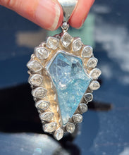 Load image into Gallery viewer, Collectors Drop - 64.7 carat Electric Aqua Aura Danburite with naturally double terminated Herkimer Diamonds 19 in total - Pendant