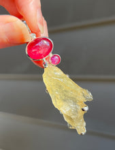 Load image into Gallery viewer, Ruby &amp; Libyan Desert Tektite pendant - Divine Feminine energy