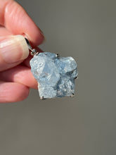 Load image into Gallery viewer, Gemmy, Ethereal Blue Celestite druzy cluster pendant