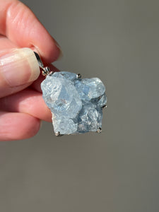 Gemmy, Ethereal Blue Celestite druzy cluster pendant