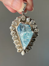 Load image into Gallery viewer, Collectors Drop - 64.7 carat Electric Aqua Aura Danburite with naturally double terminated Herkimer Diamonds 19 in total - Pendant