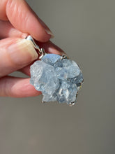 Load image into Gallery viewer, Gemmy, Ethereal Blue Celestite druzy cluster pendant