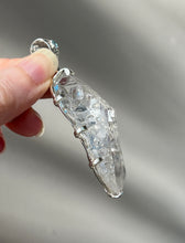 Load image into Gallery viewer, Luminous Arkansas Quartz with bridge formation and Blue Topaz pendant