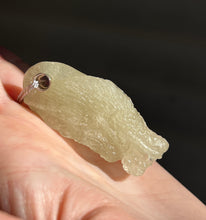 Load image into Gallery viewer, 109.4 carat 360 carved Libyan Desert Glass Dragon Head pendant